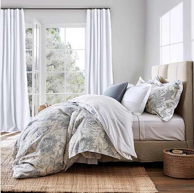 INOVADAY 100% Blackout Curtains for Bedroom, Bright White Black Out Curtains 63 Inch Long, Clip Rings Linen Blackout Drapes, Thermal Insulated Room Darkening for Living Room, 2 Panels - W50xL63
