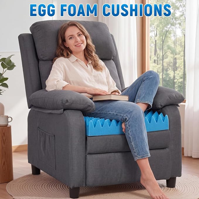 1 Pcs Egg Foam Cushion 20 x 20 x 5 Inches Recliner Cushion Egg Shaped, Blue | Recliner Cushion for Elderly, Egg Foam Pad to Relieve Back, Double Layer Disperse Pressure for Office Wheelchair Home Car
