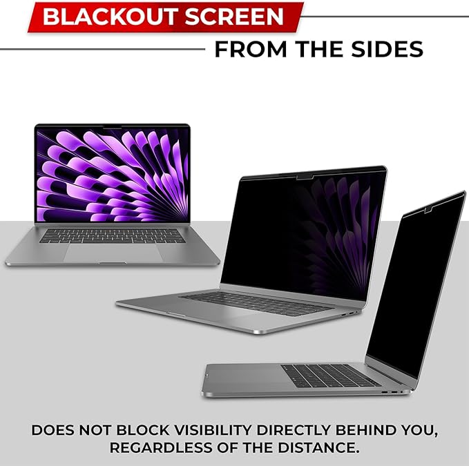Magnetic Privacy Screen for MacBook Air 15 Inch (2023-2025, M2, M3, M4) Patented Removable Laptop Privacy Filter Shield and Protector