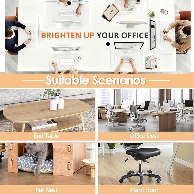 Clear Makeup Mat for Vanity, 18in x 32in Heat Resistant Clear Desk Mat, Easy to Clean Water Vanity Protector Mat, Portable Makeup Accessories for Use While Traveling (Clear 1.5mm)