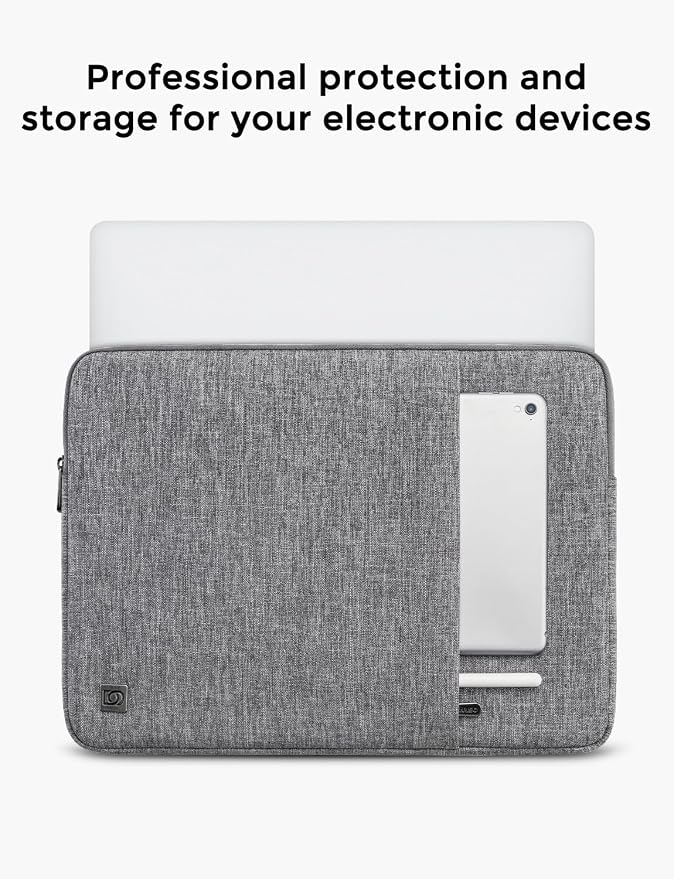DOMISO Laptop Case Laptop Sleeve Cover Compatible with 15 inch MacBook Air M4/A3241 2025, M3/A3114,M2/A2941,15 inch MacBook Pro A1990 A1707,Compatible with Dell XPS 15 Plus with Pocket,Grey