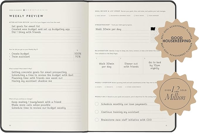 Full Focus Latte Linen Planner by Michael Hyatt - The #1 Daily Planner to Set Annual Goals, Increase Focus, Eliminate Overwhelm, and Achieve Your Biggest Goals - Hardcover