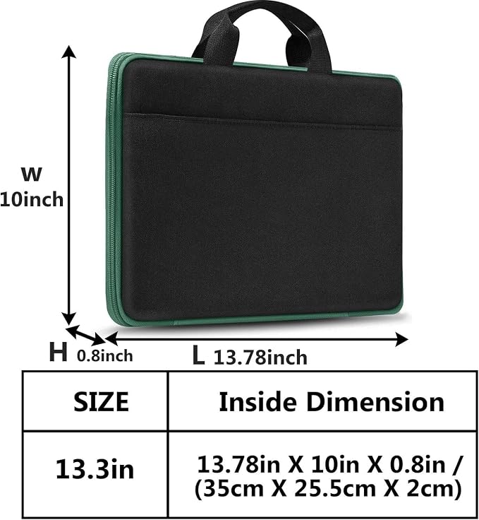 Hseok Laptop Sleeve 13-14 Inch Case Briefcase Compatible with MacBook Neo Pro 14 M5/M4/M3/M2/M1, All Models 13.3 Mac Air/Pro, XPS 13 14, Most Popular 13"-14" Notebooks,BK01GR01