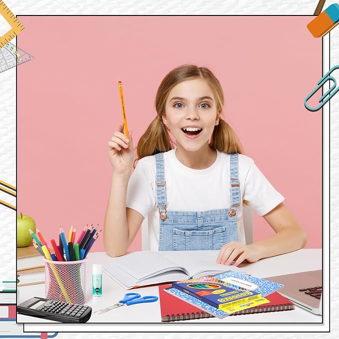 Gilprop 108 Pcs Middle High School Supplies Kit Back to School Supplies for Student 7-12 Grades Essentials Bundle Box Calculator Pencils Compass Notebook Pens(Colorful)