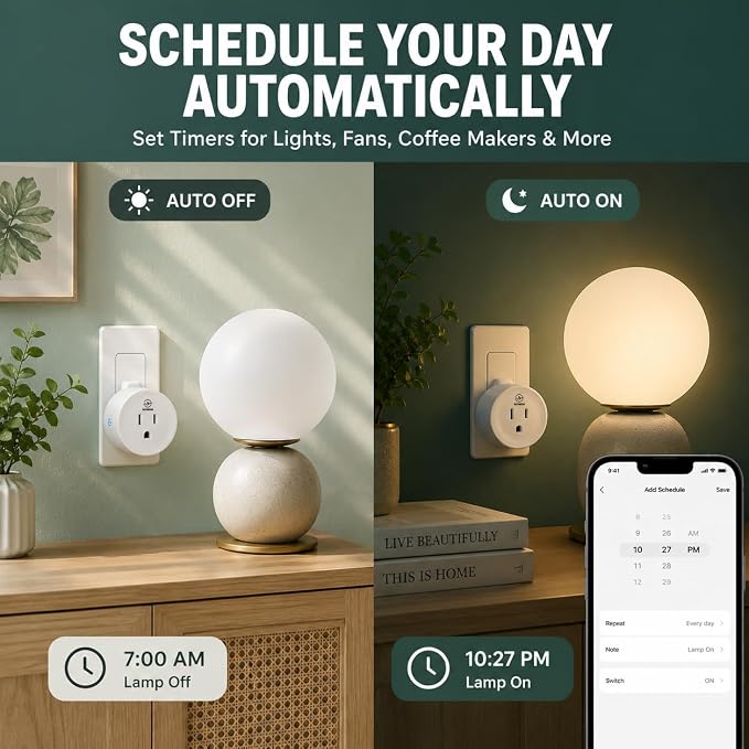 Matter Smart Plug, Compatibility with Apple HomeKit, Google Home, Alexa & SmartThings, Easy Setup, Timer Outlet, 2.4GHz WiFi Only, Matter Hub Required (4 Pack)