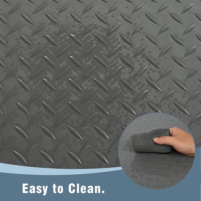 Anti Fatigue Mats Industrial 2' x 7' 15/16" Extra Thick Ergonomic Standing Mat Commercial Kitchen Mat Heavy Duty Diamond Plate Shop Floor Mat Helps Relieve Back and Leg Soreness, Grey