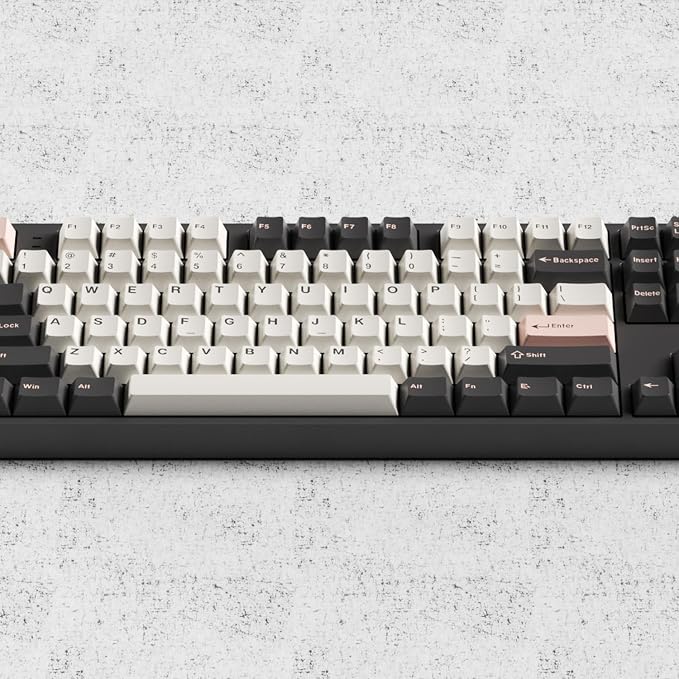 Fogruaden PBT Keycaps Set, Cherry Profile Custom Keycap for Mechanical Keyboard Pink Olivia Keycaps