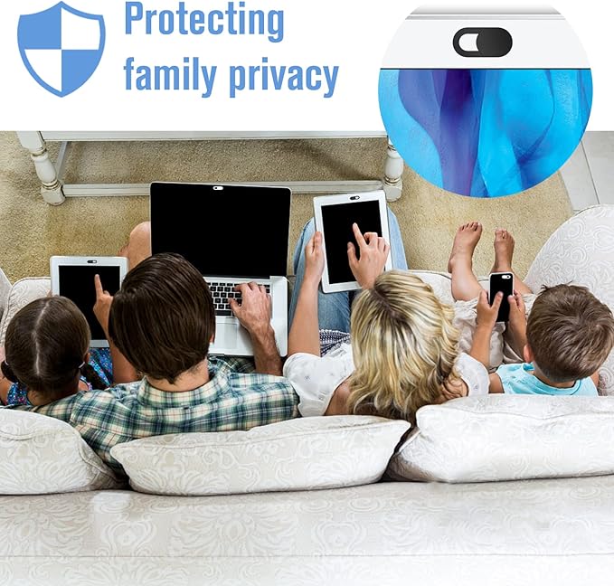 Laptop Camera Cover Slide, [8 Pack] Ultra-Thin Webcam Cover Compatible with Camera for MacBook,Laptop,PC,Computer,iMac,iPad. 0.022in Thick Web Blocker Protect Your Privacy and Security