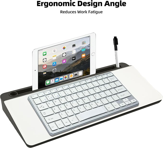 Desktop Whiteboard, Glass Dry Erase Board, Desk Board Buddy,Computer Keyboard Stand,Desk Whiteboard Organizer for Home,Office,School Supplies(Black)