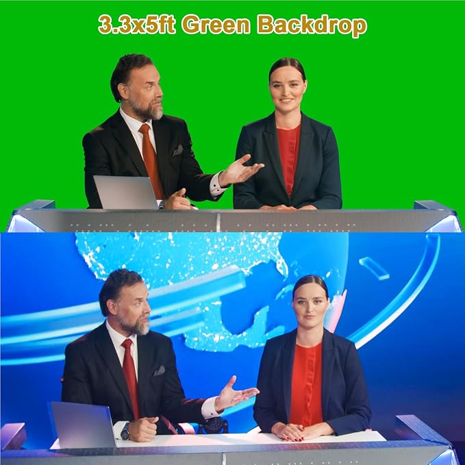 UTEBIT Green Screen Backdrop, 3.3X5 ft Photography Chroma Key Greenscreen Background Sheet for Background Removal,Thick Polyester Fabric Cloth Sheet for Photoshoot Video, Live Streaming(Backdrop Only)