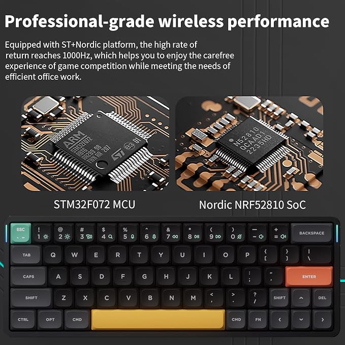 nuphy Air60 V2 Portable Wireless Keyboard 60% Low Profile Mechanical Keyboard Support QMK/VIA Compatible with Windows/mac OS/Linux Supports Bluetooth 5.1/2.4GHz/USB-C Black, Gateron Blue Switch