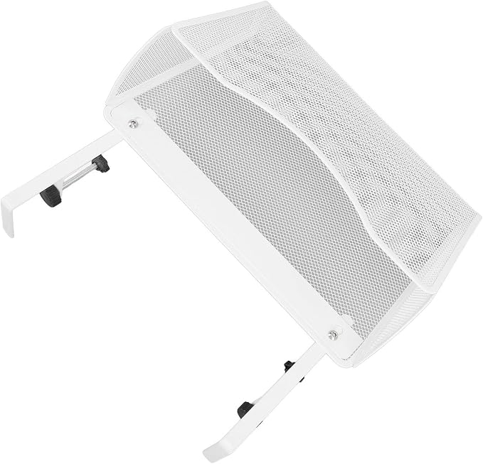 Dioche Clamp on Desk Hanging Desk Organizer Adjustable Carbon Steel ClampOn Organizer for Effective Office Storage - Stylish White Design (White)