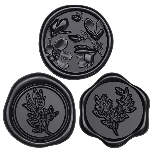 UNIQOOO Wax Seal Stickers - (3 Designs in 1 Pack) Wedding Invitation Envelope Seal Stickers, 60 Pcs Self-Adhesive Stickers, Perfect for Invitation, Christmas, Gift Wrapping