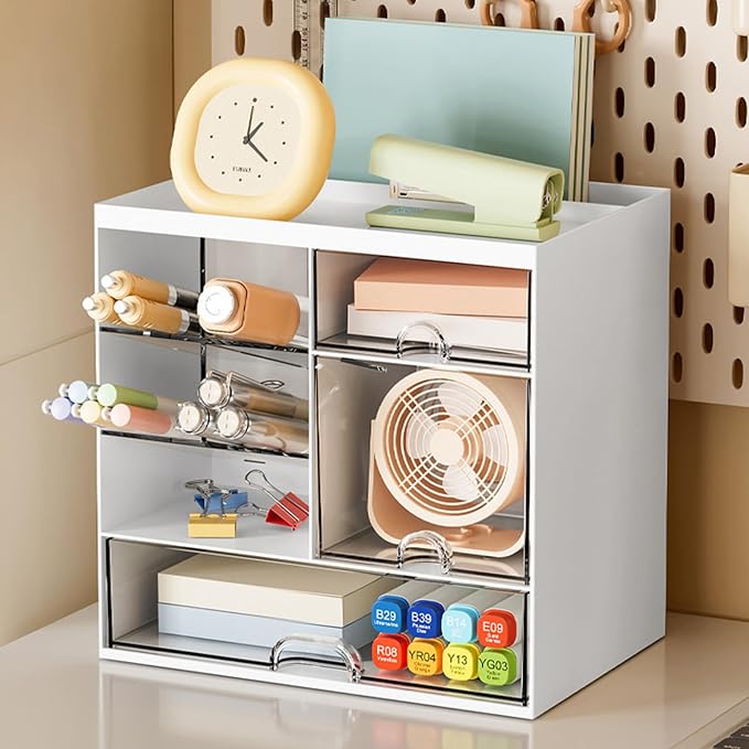Desk Organizers with Drawers Pen Holders Multifunctional Desktop Organizers Makeup Organizers Office School Supplies