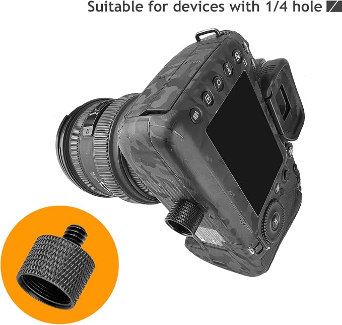 5/8 to 1/4 Adapter, Mic Thread Adapter 5/8" Female to 1/4" Male for Mic Stand, Camera Monitor, Tripod, Microphone Holder 2 Pack