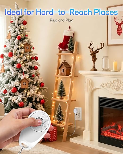 Remote Control Outlet,Greencycle 2 Remote Light Switches and 2 Plugs,Wireless Light Switch,500ft Range,No Wiring Needed,15A/1500W for Household Appliances,FCC Certified,White