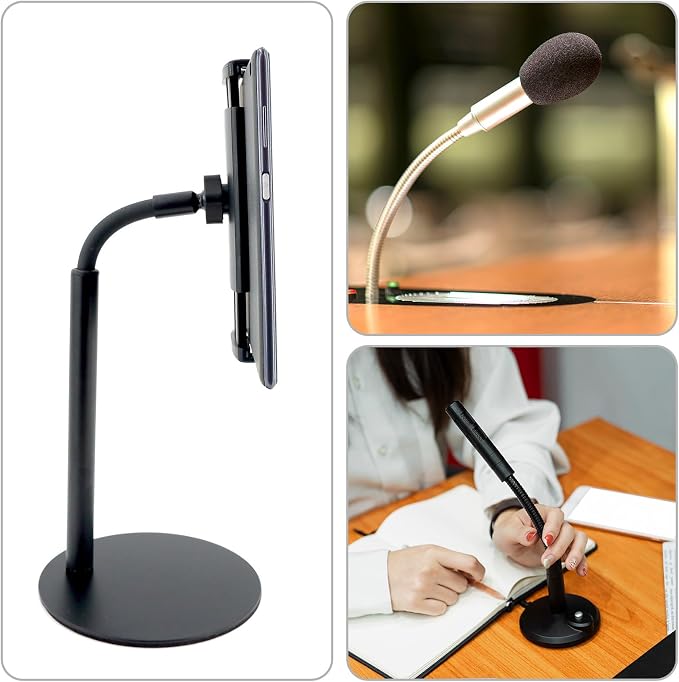PATIKIL 8" Microphone Gooseneck, 5/8"-27 Thread Metal Universal Hose Flexible Arm Gooseneck Tube Extension for Multifunction DIY, Black