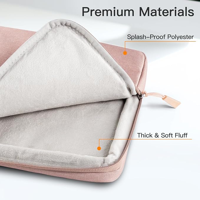 JETech Laptop Sleeve for 13-14Inch MacBook Neo (A18 Pro), MacBook Air/Pro (M1-M5) 2020-2026, 13-13.6 Inch Notebook, Waterproof Shock Resistant Bag Case with Accessory Pocket (Rose Gold)