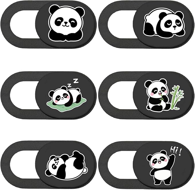 Panda Camera Cover Slide Cute Animal Design Privacy Guard Webcam Protector for Laptop Desktop Tablet Phone Notebook Mini PC Accessories for Home Office Travel Work Use Secure Durable Cover