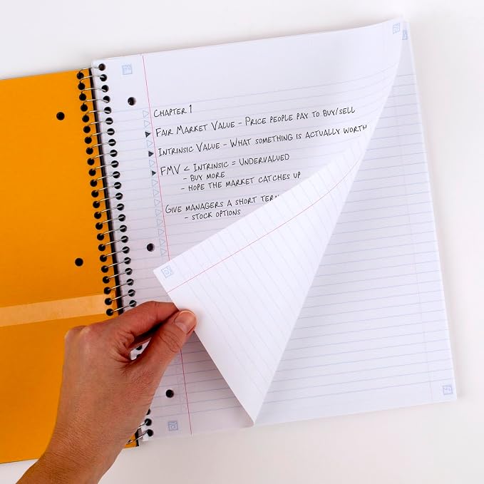 Five Star Spiral Notebook Plus Study App, 1 Subject, College Ruled Paper, 100 Sheets, 8-1/2" x 11", Fire Red (72053) (Pack of 2)