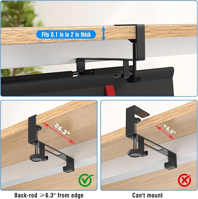 No Drill Under Desk Cable Management Tray, 48" Cord Management Tray with Cable Loop, Upgraded Oxford Fabric Wire Management for Standing Desk - No Damage to Table