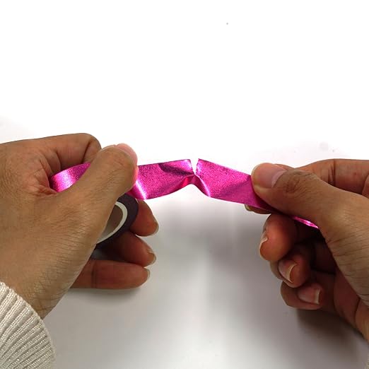 SIDAZON Hot Pink foil washi Tape for wall Decorative Crafts Washy-Tape Mirror Tape Strips for wall Decor Duct Tape Metallic washi Tape Self Adhesive Masking Tape 0.59in x33FT (Hot Pink)
