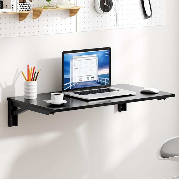Need Wall Mounted Folding Table - Heavy Duty Small Fold Down Dining Table Length 30" Width 20" Perfect Addition to Home Office/Laundry/Home Bar/Kitchen & Dining Room AC15CB(L30 W20)