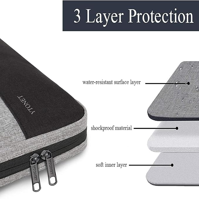 Ytonet Laptop Sleeve Case 16 Inch,TAS Laptop Cover with Handle，Grey | Slim Water Resistant Protective Computer Carrying Case Compatible with MacBook Pro HP Dell Lenovo Asus Notebooks