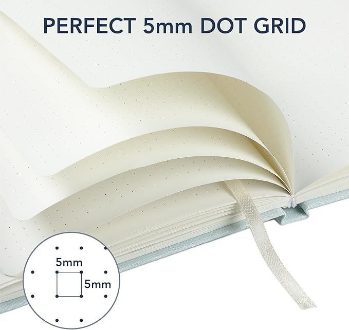 Mr. Pen- Dotted Journal Notebook, A5 Medium Size (5.7"x8.4") | 160 Pages (80 Sheets), Fabric Hardcover, 100 GSM Thick Paper, Bullet Dotted Journal for Planning, Tracking