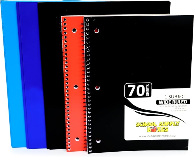 Back to School Essentials Supplies Kit Bundle for K-8 Students – 20-Piece First Day of School Must-Have Set with Notebooks, Pencils, Folders & More