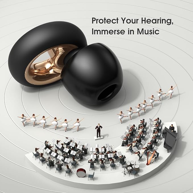 45dB Ear Plugs for Sleeping Noise Cancelling, Soft Earplugs for Concert, Reusable Ear Plugs for Noise Reduction with 8 Ear Tips, Silicone Hearing Protection for Work, Travel(Midnight Gray)