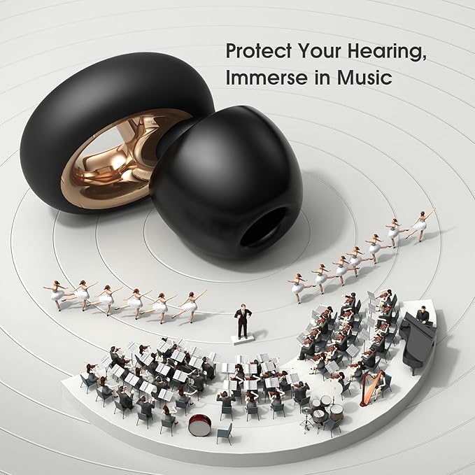 Noise Cancelling Ear Plugs for Sleeping, Reusable Silicone Ear Plugs for Noise Reduction, Soft Hearing Protection with 8 Ear Tips for Concerts, Work, Shooting, and Travel(Black)