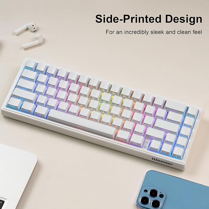 dagaladoo White keycap Set,Shine Through keycaps 60 75 Percent, Japanese Style PBT Key caps,Double Shot Custom keycaps,OEM Profile Keyboard caps for Mechanical Keyboards