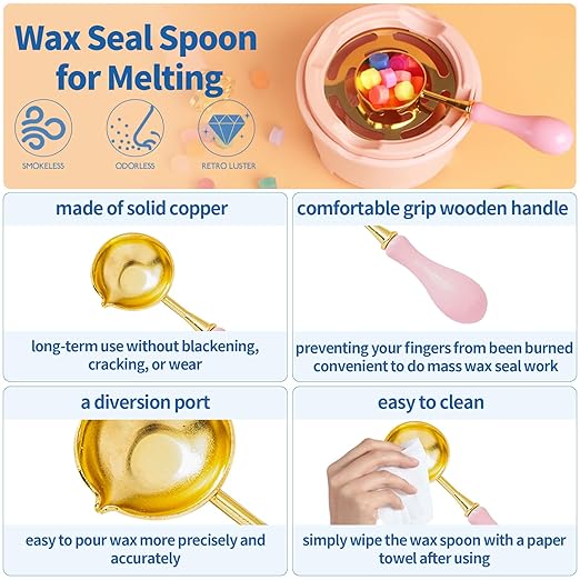917Pcs Wax Stamp Bead Kit for Beginner, 18 Colors Wax Sealing Beads, 10 Stamps, Spoon for Wedding Invitation, Envelope Seal, DIY Crafts, Gift Idea