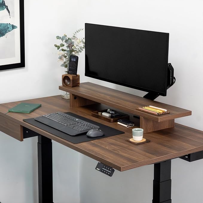 Desky Leather Desk Mat - PU Leather Desk Pad with Anti-Slip Base - Medium