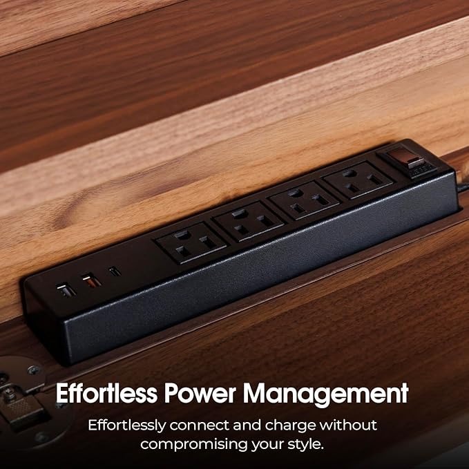 Transformer Table - Dining Table to Computer Desk, Work-from-Home Office, Gaming Desk, Study Desk, Space-Saving Furniture, Multiuse Dining Table, Royal Brown