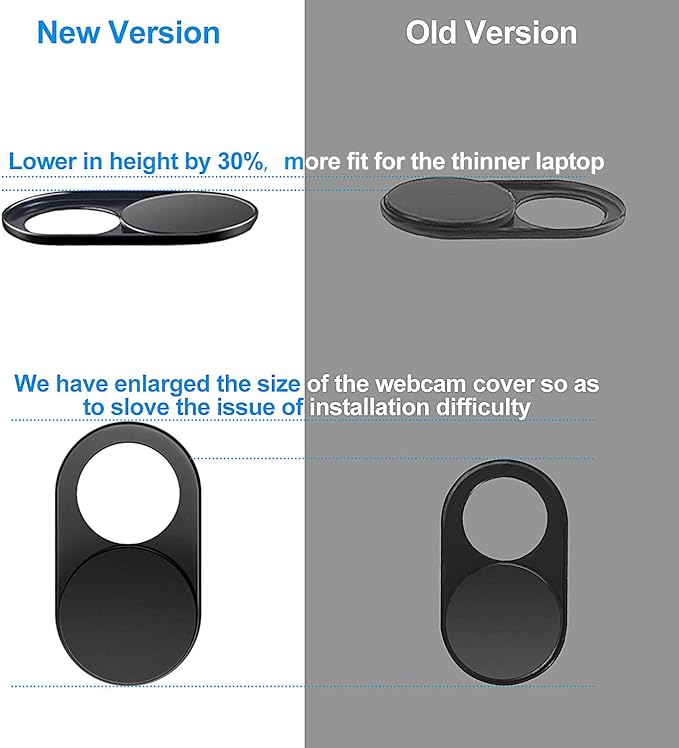 CloudValley Upgrade Magnetic Webcam Cover, [6-Pack] 0.023 inch Metal Camera Cover Slide for Mac, iPad, MacBook Pro, MacBook Air, Laptops, PC/Computer, Tablets, Web Blocker Protect Your Privacy