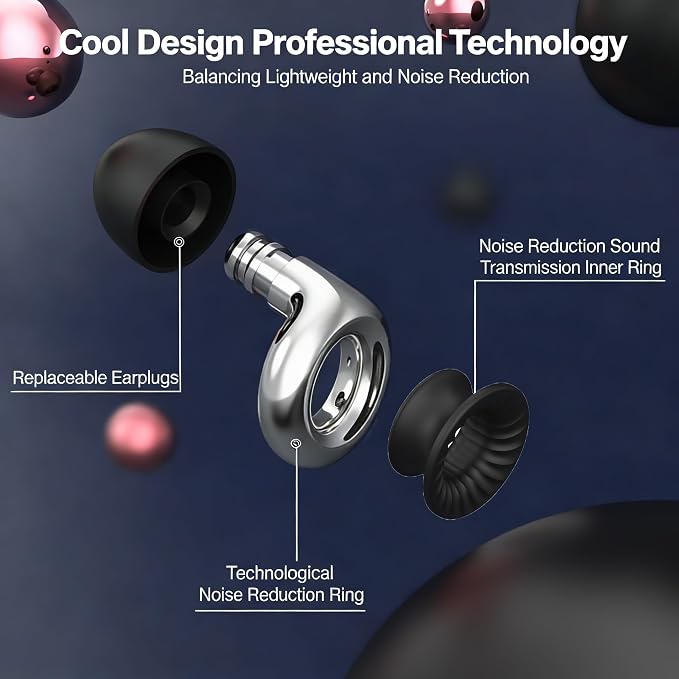 Ultra Thin Sleep Earplugs for Side Sleepers | 25dB Noise Reduction, Silicone, Reusable Hypoallergenic, For Sleeping, Travel, Work, Concerts, Portable Case