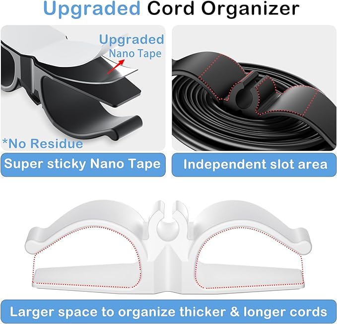 Lancord Cord Organizer for Appliances, 12 Pack Upgraded Kitchen Appliance Cord Organizer Stick On Appliance Wire Organizer Wire Wrapper for Kitchen Appliances Mixers, Coffee Maker, Pressure Cooker