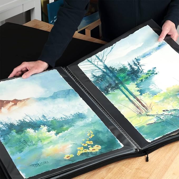 Picturesque Pro Presentation Refill Book 18x24 - Art Portfolio Folder for Artwork, Archival Storage Solution, Strong Spiral Bound Format w/ 20 Crystal Clear Pages and Acid-Free Divider Sheets