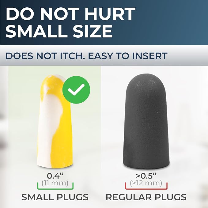 Peace&Quiet PQ Small Ear Plugs for Sleeping - 40 Earplugs for Sleep, Snoring, Small Ear Canals, Noise Cancelling 32 dB, Sound Blocking, for Women and Men