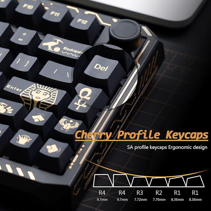Cherry Profile PBT Keycaps,135 Keys Keycap Set, Dye-Sublimation, Cherry Profile, Cute Anime Theme for Most 60% 65% 75% 80% 100% US Layout Cherry MX Switches Mechanical Keyboard