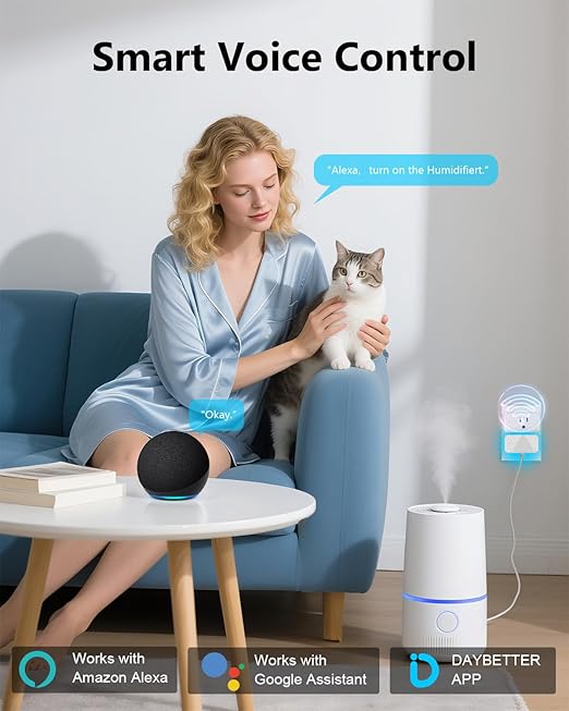 DAYBETTER Smart Plug Max 15A/1800W, Compatible with Alexa and Google Home, No Hub Required, Bluetooth & 2.4GHz WiFi Setup, Smart Outlet with APP Control, Timer & Schedule, 4Pack
