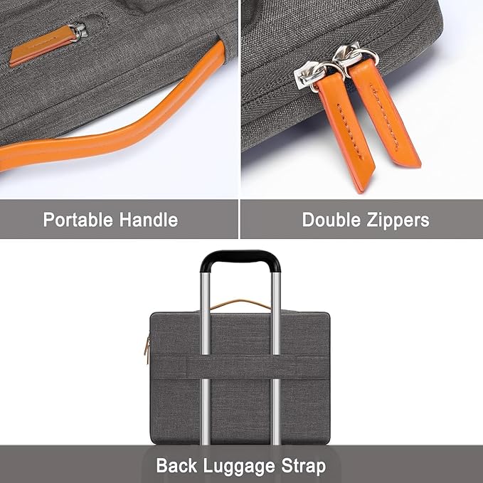 MOSISO 360 Protective Laptop Case 13 inch, 13 inch Laptop Sleeve Compatible with MacBook Air M5 M4 M3 M2 M1 2026-2018/Neo/Pro M2 M1, Side Open Carrying Case with 4 Zipper Pockets&Handle, Taupe Gray