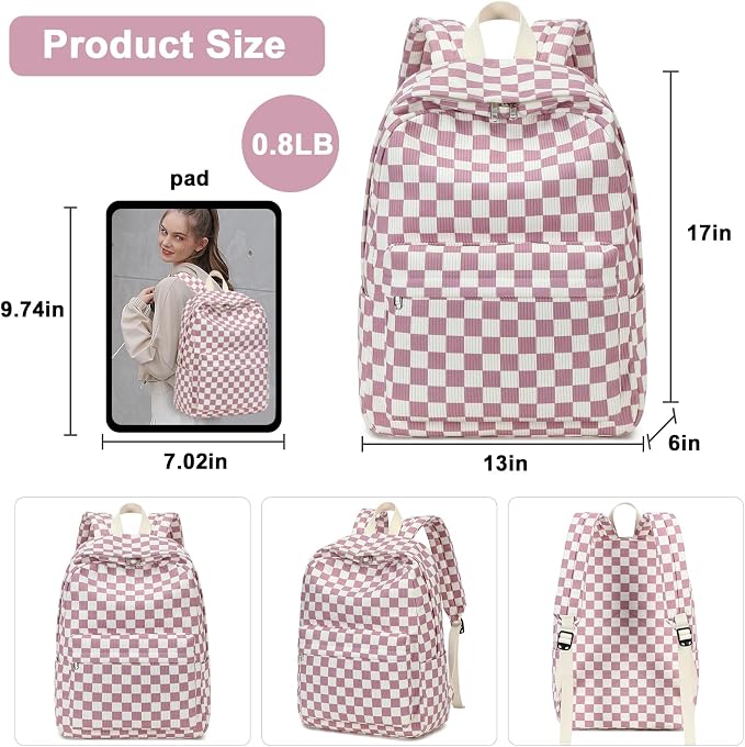 Bluboon School Backpack Set Girls Womens Laptop Bookbag Casual Daypack Fits 15 inch Laptop with Lunch Tote Bag and Pencil Bag