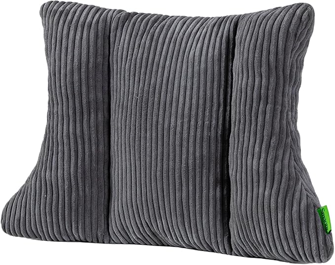Lumbar Support Pillow 3 Section Back Pillow Office Chair for Back Support Comfortable Lumbar Cushion for Car Seat Pain Relief Sofa Rest (Dark Grey)