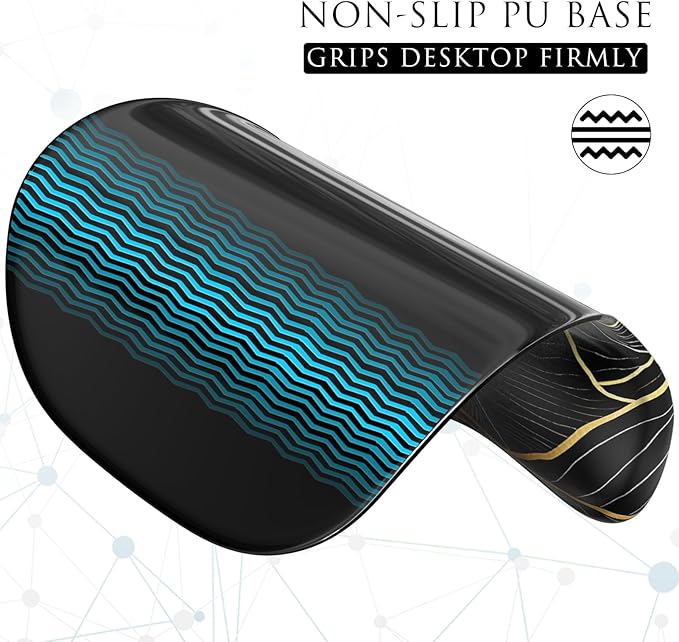 MROCO Ergonomic Mouse Pad with Gel Wrist Rest, Smooth Wrist Support Surface, Non-Slip PU Base for Pain Relief, Comfortable Mousepad for Computer, Laptop, Office & Home, 9.4 x 8.1 in, Golden Rise