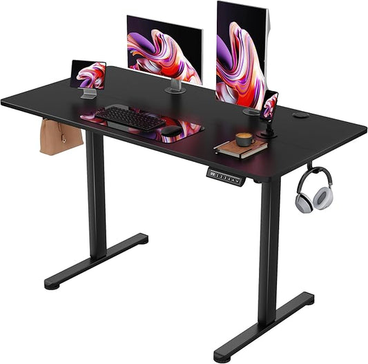 Furmax Electric Standing Desk, 45 x 24 Inches Sit Stand up Desk, Sit Stand Height Adjustable Home Office Desk with 4 Height Position Memory (Black, 45)
