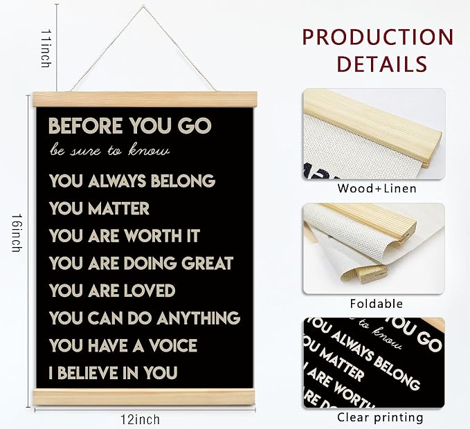 foedor Mental Health Posters,Positive Affirmations Wall Sign Decor Posters for Health Office,Inspirational Wall Art for Office Bedroom Kids Playroom Wall Decor,12x16 In