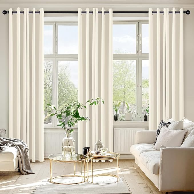 MIULEE Blackout Curtains for Bedroom Living Room 2 Panels, Thermal Insulated Room Darkening Drapes Grommet Noise Reducing Light Blocking Window Treatments 72 Inches Long 40x72 Inch Birch
